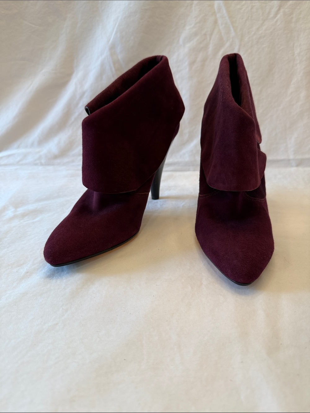 Via Spiga Women's Fold-Over Ankle Boots in Burgundy